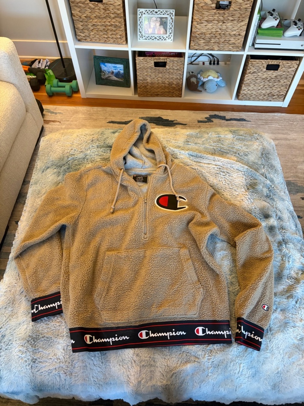 Champion Sherpa Half-Zip Hoodie - Tan